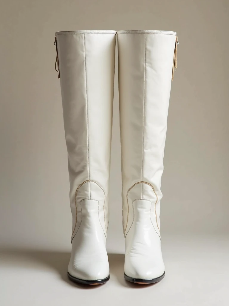 Well worn white boots