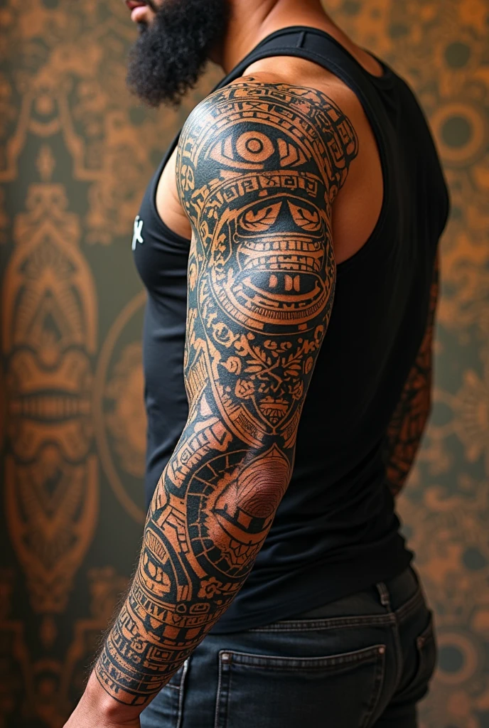 a men tatoo skin,masterpiece,best quality,cinematic photo of a mexican cartel ganger with tatoos, epic lighting,yakuza,