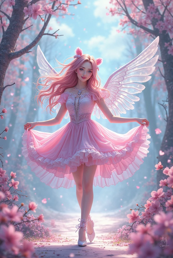 (((full body))) beautiful fairy princess,gorgeous dress with wings and butterflies and flowers,shy smile,(ultra detail body,Vibrant colors, softfocus, light leaks, dreamy ambiance, experimental charm, nostalgic appeal BREAK color field painting, Large spread of colors, abstract expressionism, bold hues, emotional impact, atmospheric depth, Minimalist approach break, , diverse, colourfull, long, Colorful hair 🌈, Dark clothes, white stardust in dark areas, Absurde, hight resolution, ultra-detailliert, (1girl in : 1.3), Vibrant colors, softfocus, light leaks, dreamy ambiance,