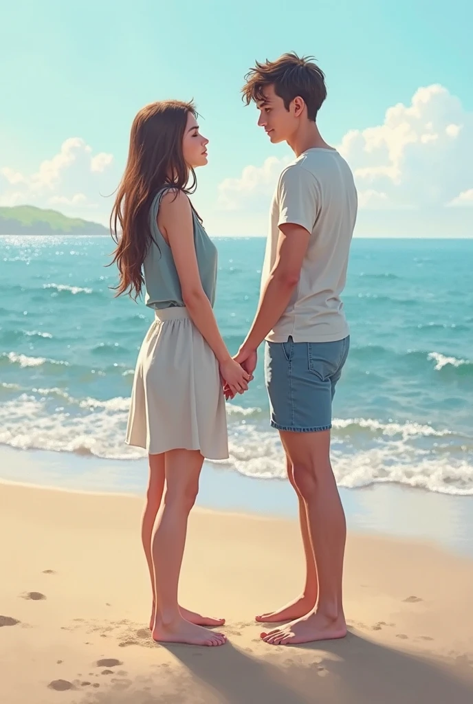 man carrying a woman at the sea