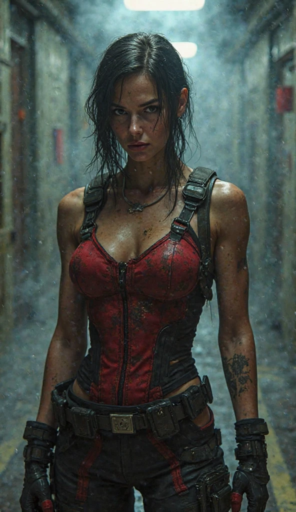 Female Deadpool naked with mask off