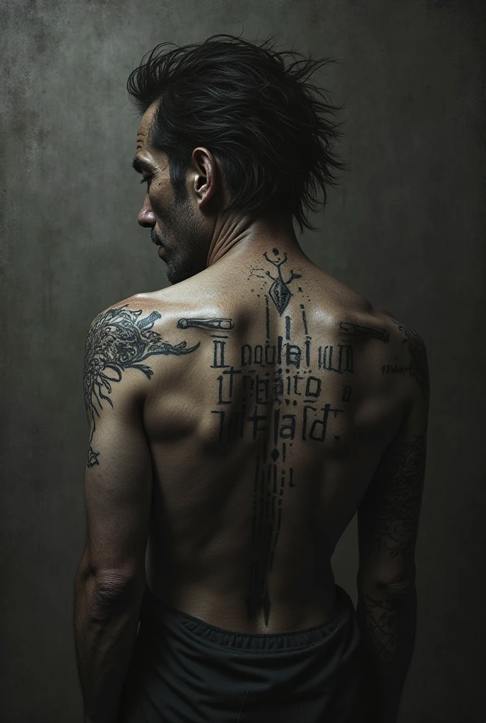 A tattoo on the back about life and death 