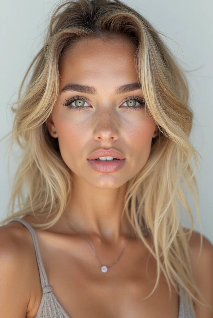 22 year old tanned arafed woman. , 5 feet 7 inches tall, Weighs 53 kg, , blonde goddess, Instagram Template, Daisy Duques, beautiful body and face, green eyes, curvy model, beautiful blonde brunette, massive breasts, G Cup, shiny green eyes, bubble butt, perfect body and symmetrical perfect face, Beautiful model girl, BLONDE CHILD girl, Beautiful woman, perfect body, 22-year-old female model, Thicc, perfect body, Amazing beauty, profile, tan, Physical hourglass, staring directly into camera, Camera shot from chest to head, close up in the face, Frontal shot looking at the camera, staring at the camera, Eyes should be looking at the camera, Slight head tilt, selfie, selfie looking at camera, cute selfie for instagram, Insurance for work, closeup on head, close up in the face