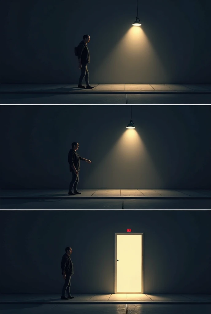I need four vignettes from a sequence showing how the automatic light sensor works. 1 vignette a approaches and this dark 2nd vignette the light comes on and third vignette the leaves and the fourth vignette the light stops