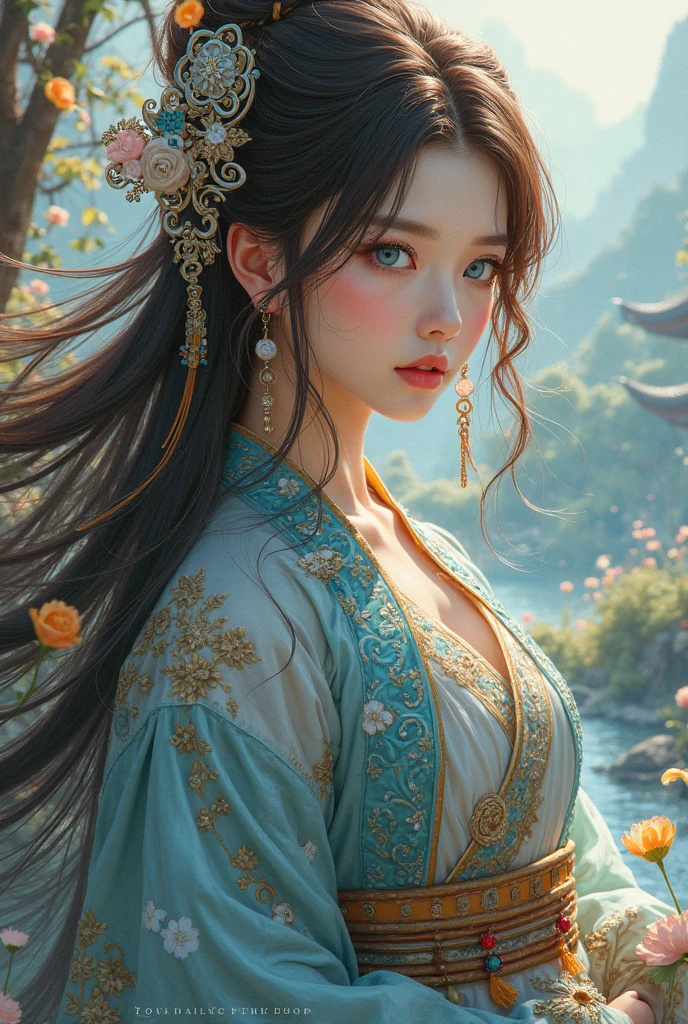masterpiece, best quality, 1girl, <lora:kwFemale_Beta40-SDXL_v1:0.7>, <lora:PAseer-SDXL-Echoes of the Verdant Twilight:0.3>, TRADITIONAL ART