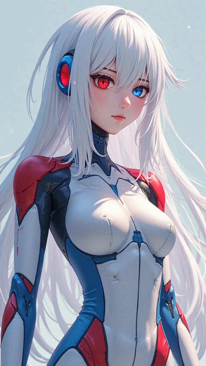 (Photorealistic:1.8, highest quality:1.8,8K masterpiece:1.8,High resolution,Mastepiece:1.8,RAW Photos,Cinematic lighting),No split screen、Luxurious Ball、 (Fighting 1 Android)、(Soryu Asuka Langley)、Semi-nude、choker、High leg bodysuit、mask、Wide open chest、Body painting with a pop design drawn all over the body、Knee-high boots、Pop design decoration、 Beautiful thighs、Nipples visible through clothing、Plump nipples、cameltoe、correct2Benzu、 Boldly spreading her legs、A rich expression、fearless smile、Appealing gaze、 (Beautiful, shining crimson, blue, black, white and silver hair:1.5)、Fine Lines