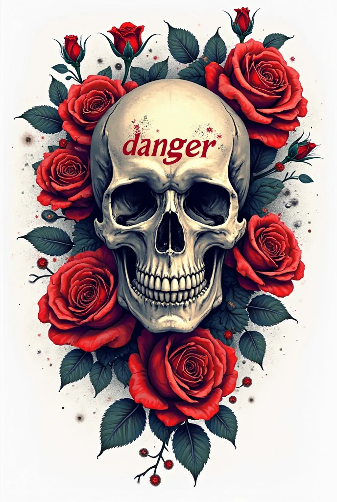 skull t-shirt design, text logo: NO FEAR, flat colors, black background, 