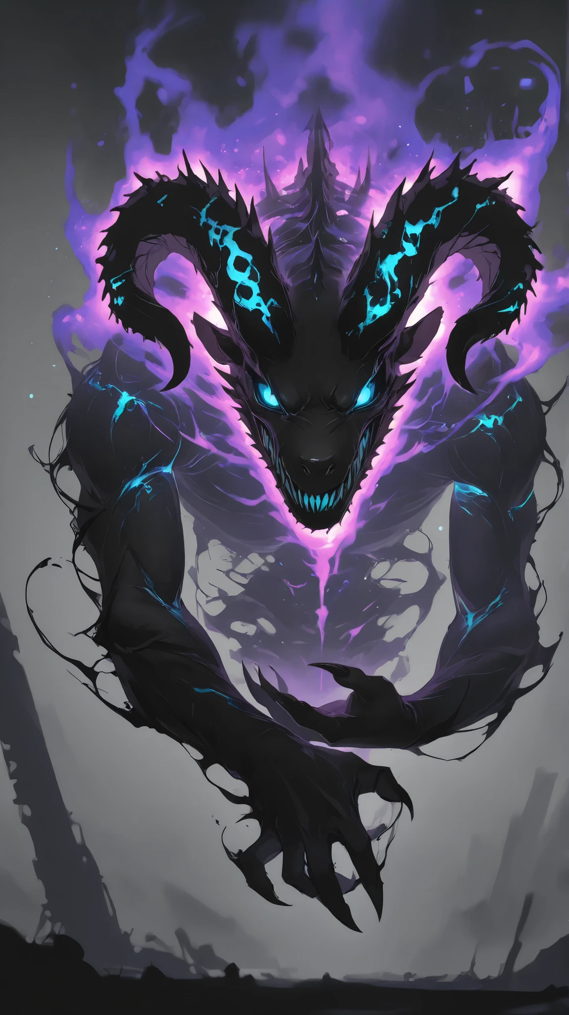 外見は黒いfog,Put on your armor,Modern Battle Suit(((detailed)))The shape is humanoid,Modern weapons(((detailed)))Eyes glowing red,The shape is made of glowing purple hearts..(((male)))The skeleton is human-like、Muscle fibers are visible.,fogのようなもので獲物を探す(((detailed)))Barren Land,dead tree,fog,Chaotic world(((detailed)))Battle Scenes,overwhelmingly strong,Highest quality。
