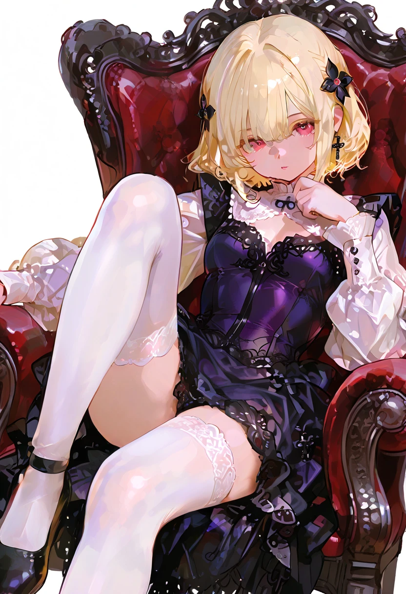 1girl, large breasts, thighhighs,solo, thigh boots, white shirt, black skirt, black footwear, (((masterpiece,high resolution,best quality))), solo,wine bottle, lying, blonde hair, on back, looking at viewer, open mouth, solo, blush, wet clothes, heart, arms up, wet, bed sheet, huge breasts, (beret :1.8), short hair, (iwanagakotoko:0.9), in bed, bedroom, bed, pervert, white panties