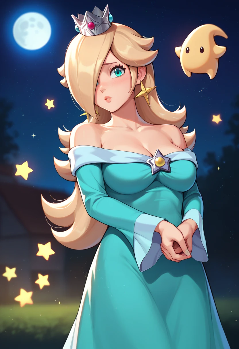 high resolution, steven Universe, pearl, work of art, 1 girl, yellow hair, shorth hair,Broad Hips, thick thight, giant breasts, blue dress, huge giant round ass, Caucasian skin, niplles
