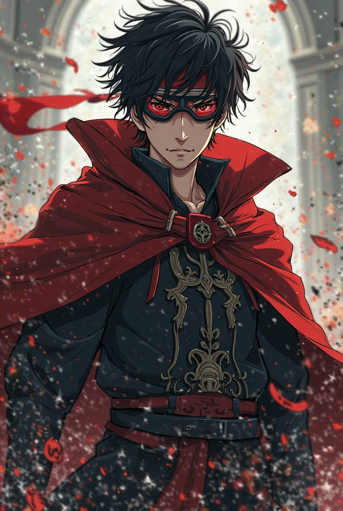 masterpiece, best quality, RyomenSukuna, 1man, jacket, ((black suit)), closed mouth, serious, red eyes, city alley, ((day, clouds)), tattoo, walking, hands in pockets, ((crowds:1.3)), ((upper body)), outdoors,