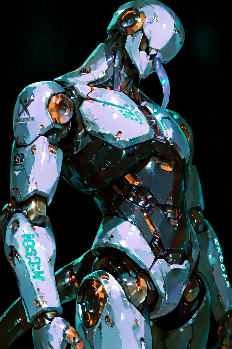 (masterpiece), Highest quality, (((One girl))), Shiny metallic texture, ((Robot art,Retro futurism,Vaporwave)),((Description of Hajime Sorayama)),(blue eyes,Her hair color is pink.,Twin tails)