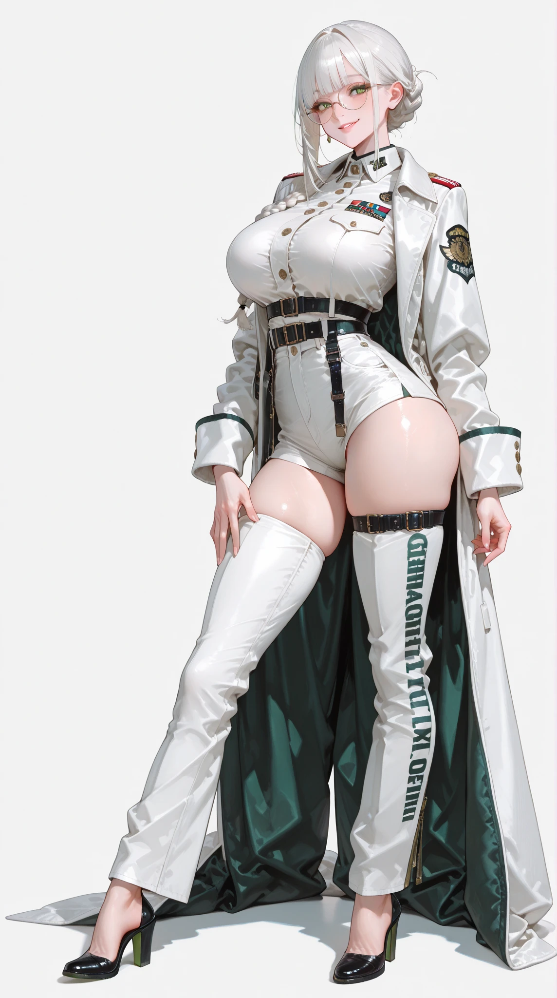 gwen tennyson,yorha 2b,akali,mordred,tracer, samus aran,overwatch,atelier ryza,close up,yakuza mansion,dragon tattoos,violet and gold plugsuit,white short sleeve formal blouse,black formal tie,light gray short sleeve formal long coat,light gray tight formal skirt,short punk hair,punk makeup,green eyes,multicolored silver hair, punk gloves,sexy smile,freckles,beautiful girl,punk high heels,large breasts,8k,ultra detailed,realistic,fantasy art,hair pin,wet body,ear piercings,(weather:rainy),1girl, gold neck, hand, waist and head jewelry,golden guns,