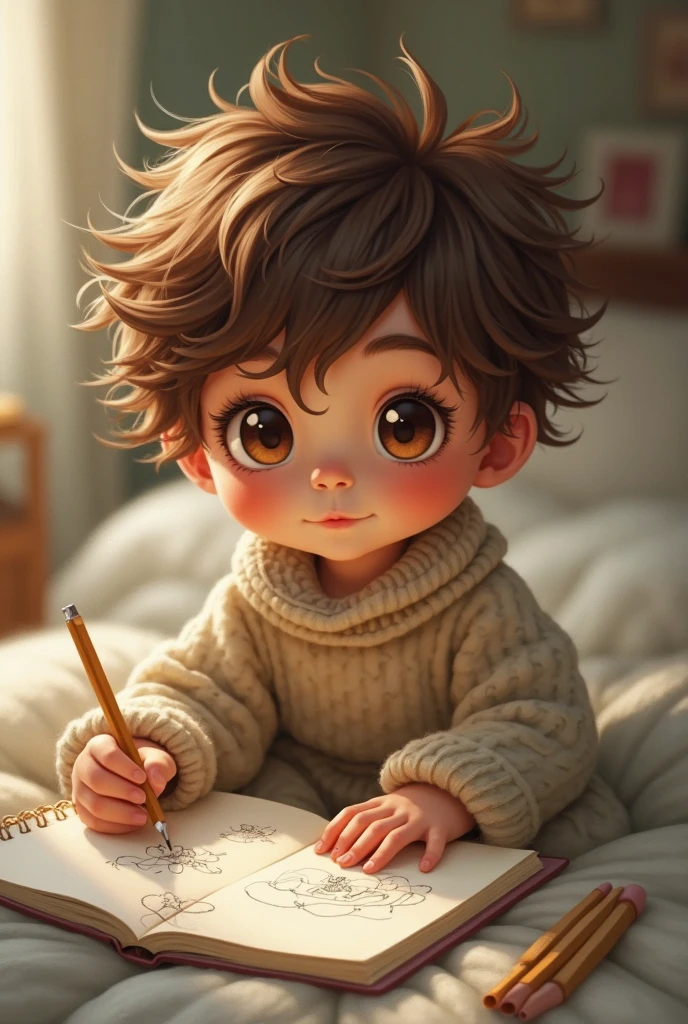 (best quality,ultra-detailed),(realistic:1.37),beautiful detailed eyes,beautiful detailed lips,dark brown hair , shiny eyes, long eyelashes, happy, detailed illustration,warm atmosphere,small,simple background,young boy,holding book,praying,reading Books, peaceful environment, light shining on boy, gratitude, serene expression,filled with love, faithful, devotion, innocence, colorful clothes, soft lighting,