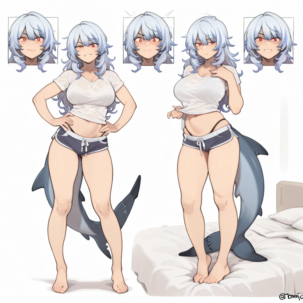 fairyqueen, 1girl, solo, long_hair, breasts, looking_at_viewer, bangs, blue_eyes, animal_ears, medium_breasts, very_long_hair, animal_ear_fluff, fox_ears, light_blue_hair, blue_bikini, beach