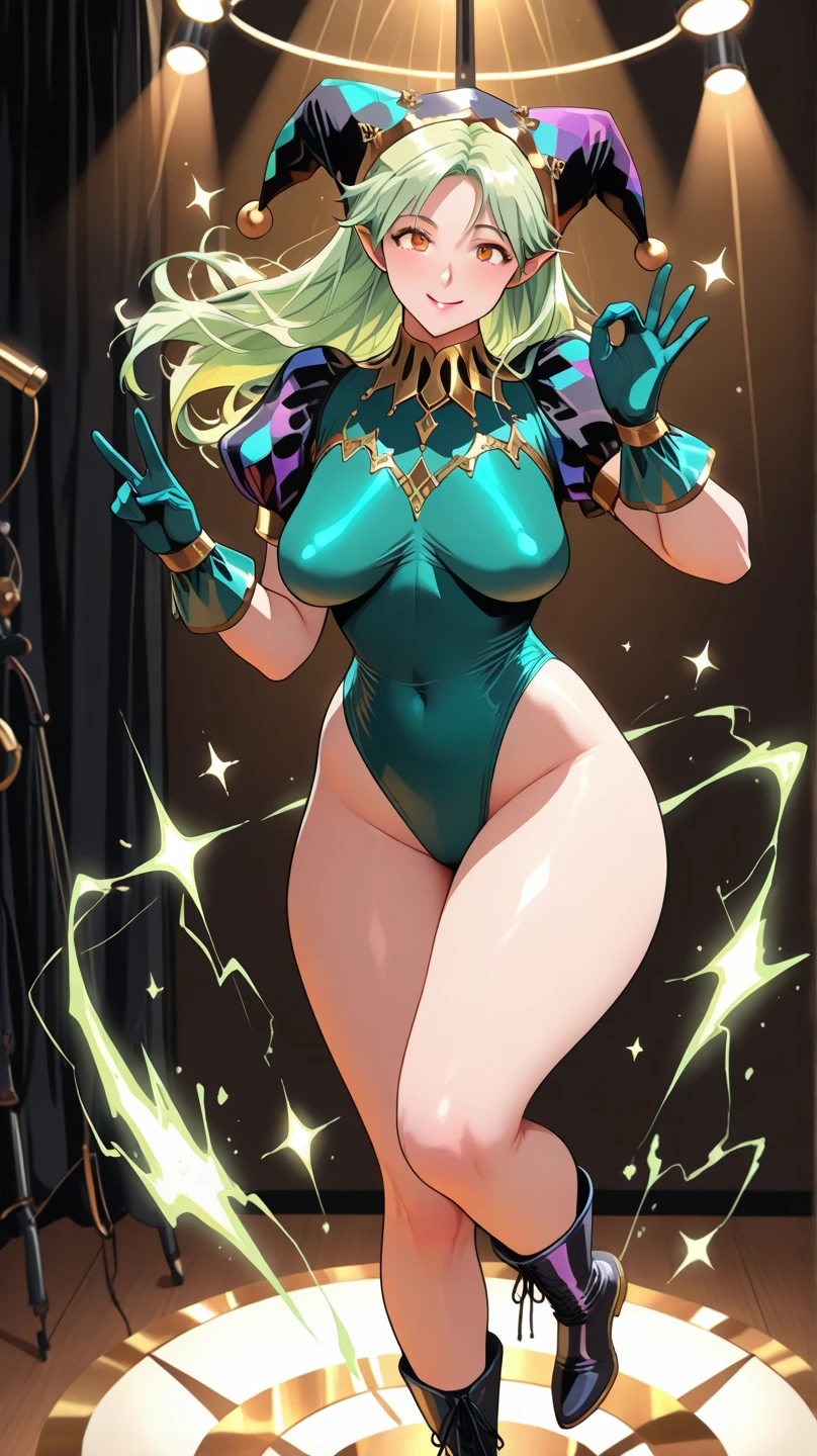 (best quality). (Ultra Detalhado). (1girl), Olhando para o Viewer. (Antecedentes detalhados). belos olhos detalhados. rosto delicado e bonito. (high saturation), seios grandes, droopy breasts, sexy poison ivy costume, full body, long legs, big breasts,