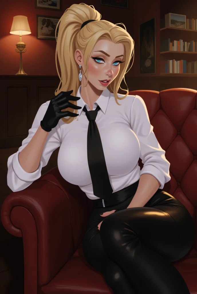 1girl, (solo:1.2), curvy, (masterpiece:1.2), (best quality:1.2), (perfect anatomy:1.4), (perfect female anatomy:1.2), (confident:1.2),
xxnikichenxx, pinup, shiny skin, (large breasts:1.2), power \(csm\), sharp teeth, symbol-shaped pupils, cross-shaped pupils, blonde hair, yellow eyes, blue jacket, collared shirt, black necktie, black pants, (living room scenery:1.4), inside, (comfy sofa:1.3)