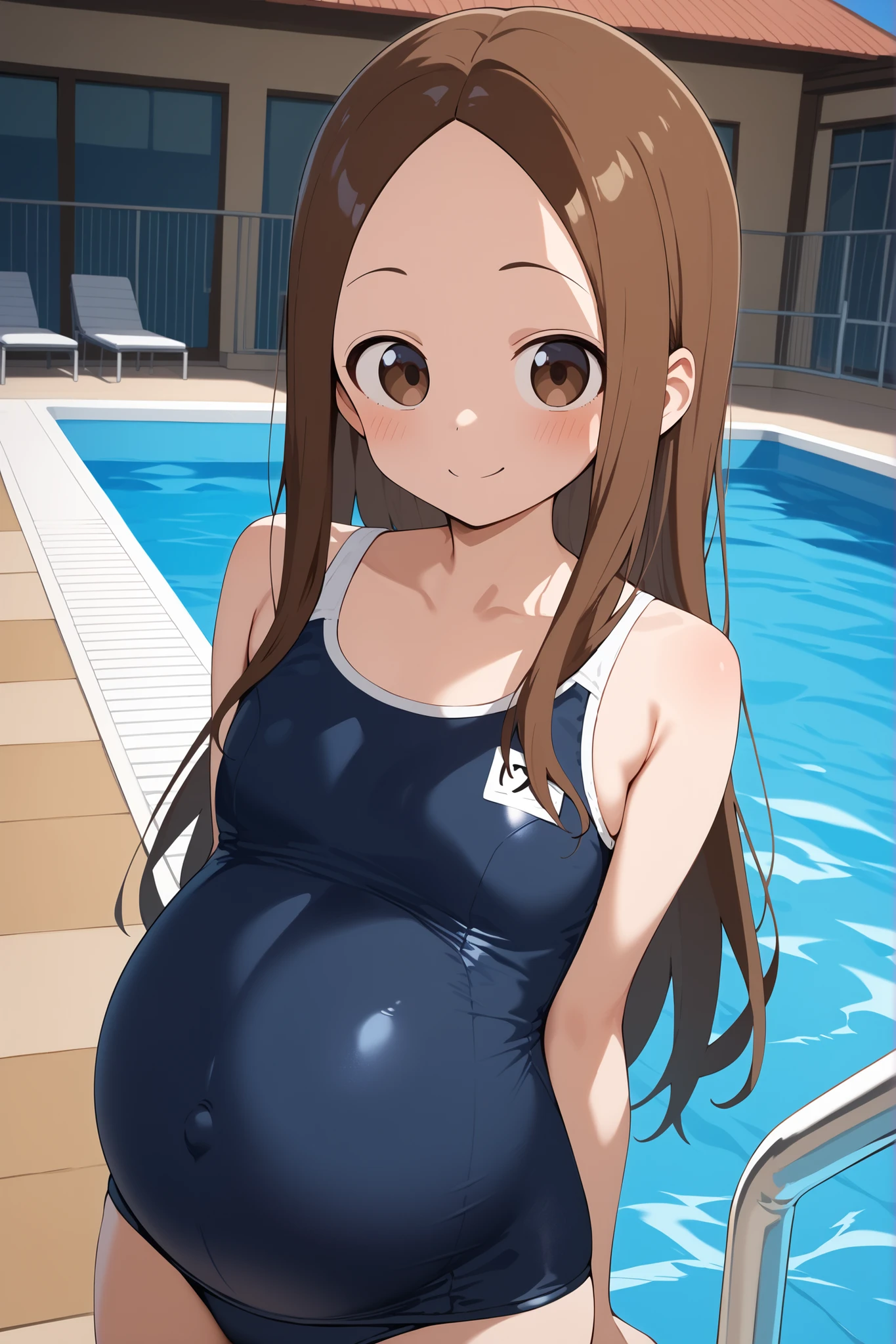 8--old l,cute,(looking at viewer:1.0), details sky,handsome,((masterpiece:1.4,best quality)),multiple details,eyeshadow,sfw, (medium shot:1.5), gradiant eyes, hazel eyes, standing, stand, pool stand in pool,
riko, long hair, brown hair, green swimsuit, hair flower, green eyes, anime screencap, hyper-pregnant, wink the eye, smile, pregnant belly, Peace_sign, green swimsuit. Side, perfil, profile, hand on belly. Bikini, microBikini, micro bikini, green bikini. Wet body, wet clothes, wet hair. Womb tattoo.