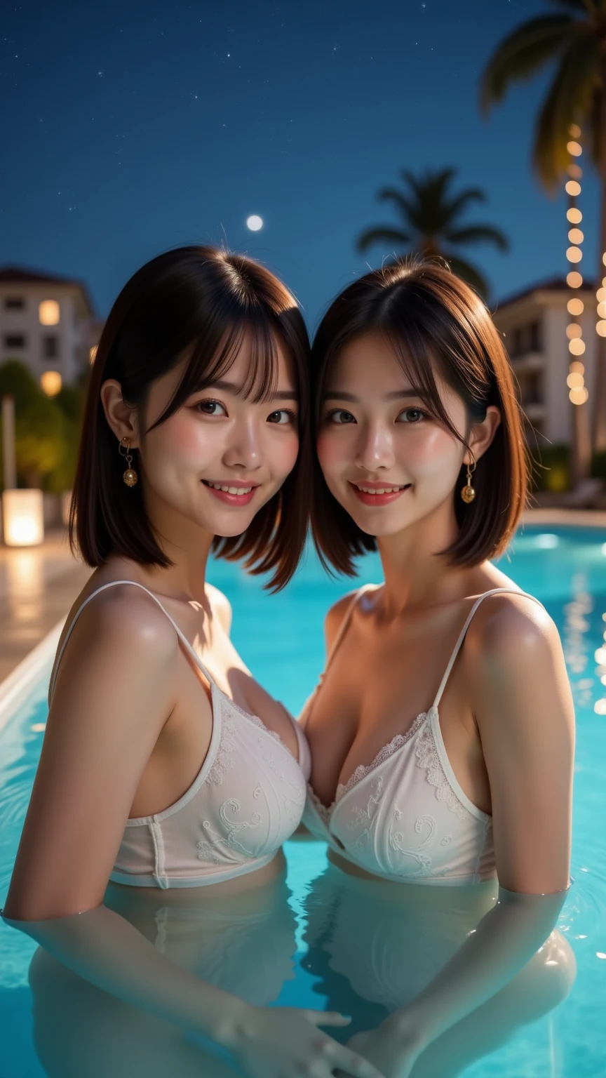 smile、profile、Backwards,Show your ass, Thong, Short Hair、White teeth、On all fours、Night view、（real， High resolution：1.3）， One girl with a perfect body， Very beautiful face and eyes, Upper body naked：1.2， Big Breasts，tits、Upper body naked、The eyes are human-like、skyscraper、Big Breasts, Sexy pose、Drooping eye corners