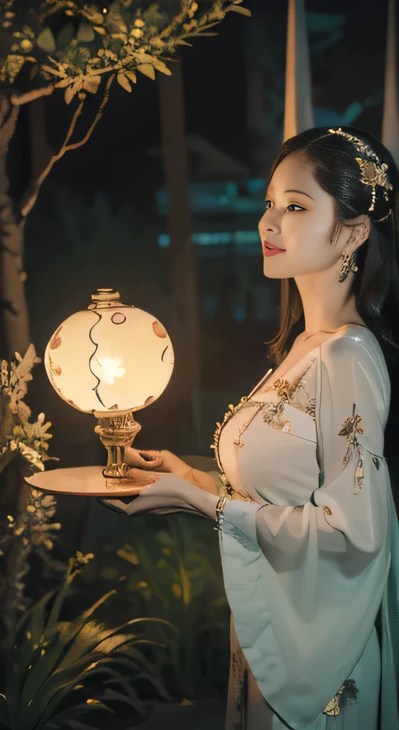 masterpiece, best quality, 1 girl, alone, ((aldult)),(huge breasts), long hair,(Siamese transparent black silk),happy, looking at the audience, (precise、perfect face shape:1.3),(beautiful five fingers),(Frontal display of crotch),ultra high definition,Ray tracing,,reflected light, Correct structure,Award-winning,high detail,Lighten shadow contrast,facial lighting ,Cinema lighting,masterpiece,Super details,high quality,high detail, best quality,16K,high contrast,Suzhou gardens,(night garden:1.3).