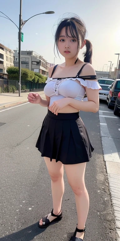 Very detailed、masterpiece、Highest quality、Ultra-high resolution、8K High Resolution、Photogenic transparency、Detailed eyes、Gradation、Perfect anatomical figure ,hard disk、Hmph , Nikon Z9 80mm Lens , Tabletop、Street in front of Tokyo Station、Standing model、shirt、(school uniform:1.5)、(((Skirts must be worn)))、(((Lift the hem of a skirt)))、Panty Focus、Too bright natural light、sunlight、(((While standing, She lifts her skirt to show her pussy to the camera.)))、(((Beautiful and white teeth)))、(((Raise your skirt higher and higher,Show your pussy to the camera)))、Ultra slim body、(Big Breasts,Cleavage:1.3)、Slim model body shape、Beautiful posture、Wearing a collar、Earrings、Earrings、((Navy Blue Skirt)