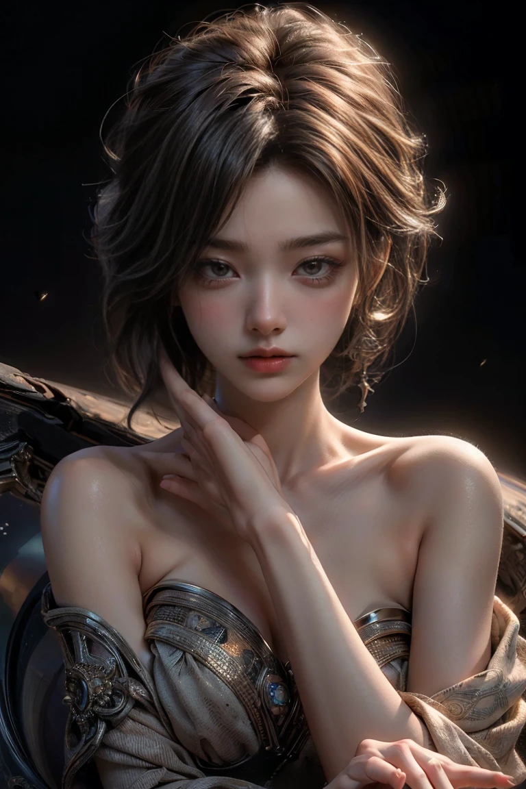 Bella Hadid, masterpiece, best quality, best quality, Movie Lighting, (Volumetric Lighting), Extremely detailed CG unity 8k wallpaper, Focus, 8k wallpaper, 4k wallpaper, Extremely detailed, Surreal, Reality, Sharp focus, absurd, (HDR:1.2), (High contrast), photo, Detailed and complex, Instagram, portrait, Very detailed, number, Art Station, concept art, Smooth, Sharp focus, illustration, Movie Lighting, Princess style,