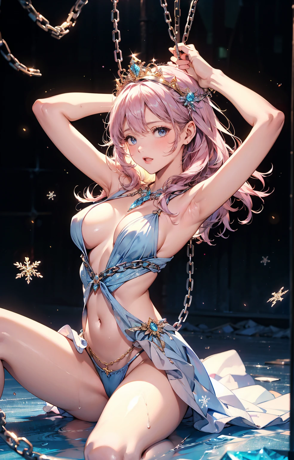 best quality, masterpiece, highres, solo, {march_7th_starrail:0.90}, {night:1.10}, {starry sky:1.10}, beach, beautiful detailed sky, {extremely detailed background:1.20}, {standing:1.10}, looking at viewer, {bikini:1.30}, light smile