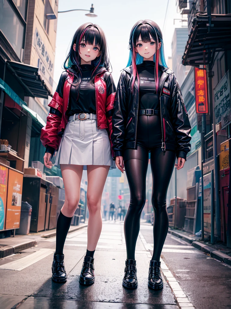 MYSTERY, intrigue, girl Regarding her clothing, usually opts for comfortable but stylish clothes, that allow you to move freely in your urban environment. Prefers dark tones like black, navy blue or gray, that contrast strikingly with her blue hair. futuristic city 