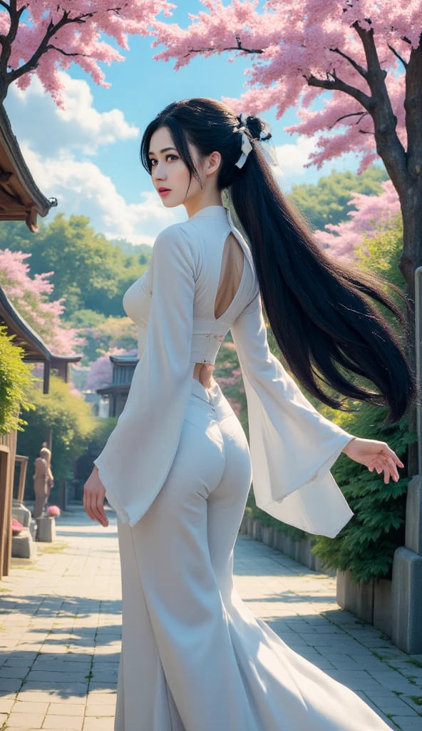 (highest quality, High resolution, masterpiece:1.2), Super detailed, (realistic, realistic, realistic: 1.37), (One beautiful Russian girl with a big round butt photographed from behind:1.6), (she is by the lake) (incredibly beautiful natural scenery:1.3), She wears elaborate and beautiful armor with jewels。. she has the most beautiful face in the universe, smile charmingly at the viewer. (NSFW:1.2), flat chest, beautiful nipples, toned body, (expression of ecstasy: 1.2), From the side, 16 years old, (sexy and glamorous:1.1), (coquettish expression: 1.6), (small breasts with raised areolas: 1.6), (sexy smile: 1.2), (erotic pose: 1.5), Beautiful and seductive face, (Super detailed skin texture: 1.4), perfect anatomy, (Beautiful and toned body and abs:1.1), (moist skin: 1.21), (Odango hairstyle:1.36), no makeup, Bear, (thick eyebrows:1.2), (Detailed iridescent eyes:1.4), Beautiful eyes with high bilateral symmetry, (highly detailed eyes:1.4), (High resolutionの目:1.1), (emilia clarke:0.3) (emma watson: 0.3), (jennifer connelly: 0.3), (sensual face :1.5), cyberpunk sci-fi, (Gauntlet with intricate and beautiful design:1.2), background blur, Foreground blur, Depth of the bounds written, (motion blur:1.1), Intricate and colorful biomechanical body suit, (small breasts: 1.2), transparent chest, big hips, grab your chest, (smile seductively:1.6)