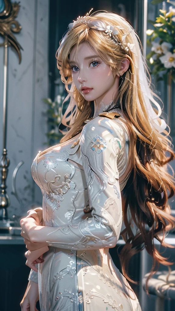 [(ulzzang 1.1:0.1), (pureros:0.1):-0.05], (semi realistic:1.3), (dynamic pose:1.2), (golden hair:1.35), (cosplay:1.35), (masterpiece:1.2), (best quality:1.15), (1girl:1.2), (solo:1.2), (erotic:1.2), (korean mixed, kpop idol:1.3), (masculinity:1.25), (angular face:1.2), (choker+short skiny_outfit vintage white frill dress:1.1), (femme fatale:1.3), (upturned eyes:1.3), (thick eyebrows:1.1), (long Eyelashes+smokey eyeliner+eyeglitter+red eyeshadow+gloss lips+erotic sexy glitter makeup:1.1), 15 years old girl, teenager, (depth of field:1.1), (supreme quality beautiful face:1.3), (supreme quality beautiful bright eyes:1.3), (supreme quality hyper realistic texture human skin:1.3), (freckle, flush, blemish, fine wrinkles, pores, veiny, complexion:1.12), (lively skin, rough skin, dirty skin:1.15), (hyper extreme supreme quality beautiful women:1.1) (complete eyes, complete face:1.1), (realistic lighting, cinematic lighting:1.1), (simple background:1.25)
