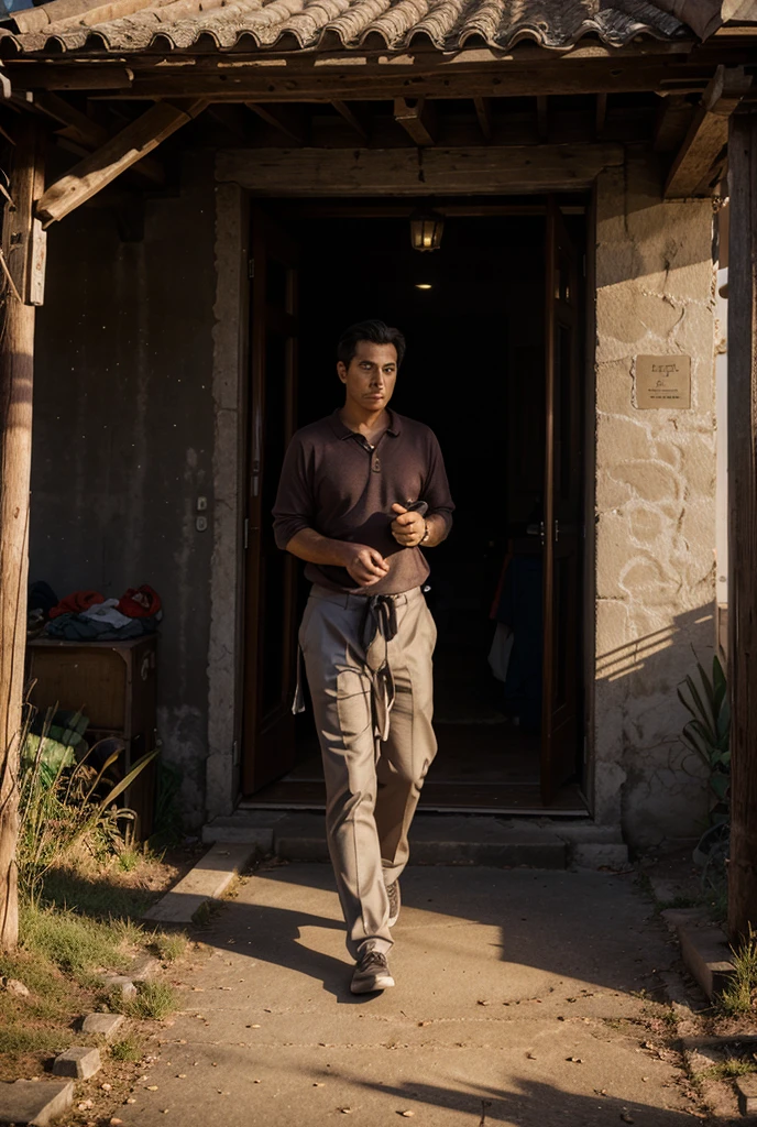 A man urinates 