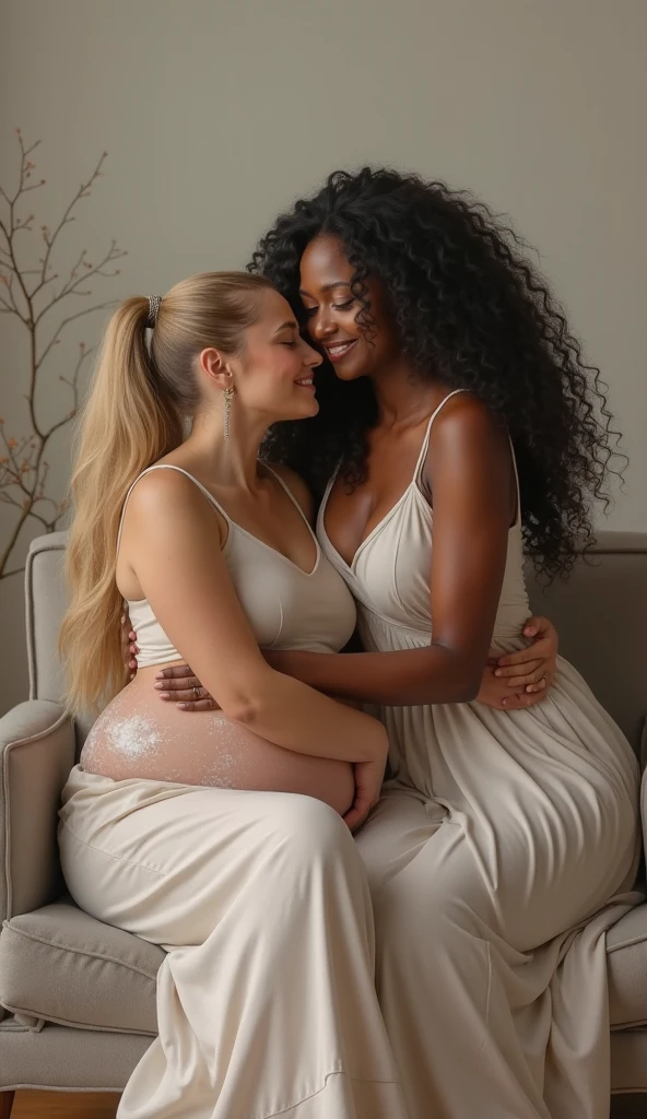 Two perfectly woman couples one dark skin Sister couples white woman have a dick growing out of pussy rocl hard Dark skin woman pink eyes black short hair sitting on a oak log 12 pack hard rock armbs buff arma naked huge over size tits proud blush face hugging white female woman with white silver hair head on shoulder grabbing tits down owndwr evil smile hugging twin sister evil tightly face touching one dark skin woman pregnant white woman with long blond hair brain washing dark skin pregnant woman sister with abs holding tightly face touching side showing off abs drench in cum
