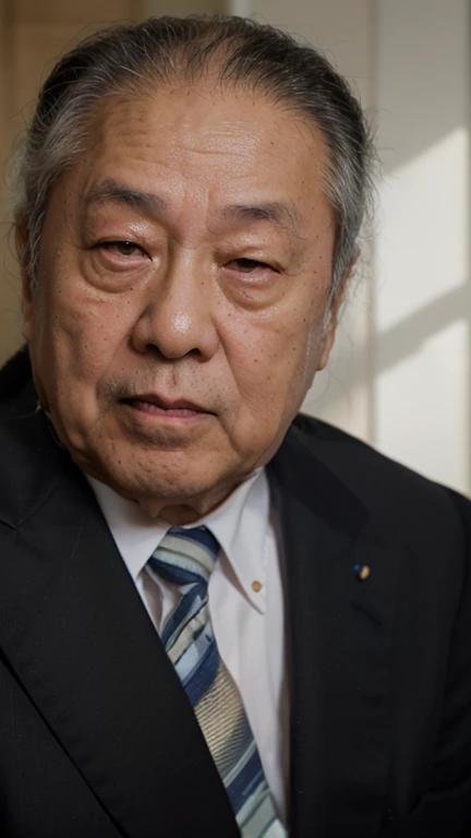 "Display photos of an older Tsutomu Yamaguchi, focusing on moments where he is speaking at peace conferences or events. Include images of him with other atomic bomb survivors, showing his dedication to nuclear disarmament."
