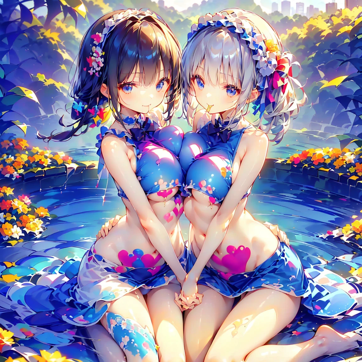 (photorealistic:1.8, highest quality:1.8,8K masterpiece:1.8,High resolution,muste piece:1.8,RAW Photos,cinematic lighting),
1 23-year-old woman,(thin transparent sailor suit、mini skirt,choker,knee high tights,white panties、beautiful butt,beautiful thighs),
(beautiful detailed blue eyes:1.7,double eyelid:1.6,beautiful skin:1.8)
line of sight(Turning Head Away, Glancing Elsewhere:1.5),(photo seen from behind:1.4),
(midium Hair:1.2,Beautiful shining blonde hair:1.5),
expression(Gentle Smile:1.3,face turns red:1.3),(Moderate chest:1.3),
Pause(look back, Seductive pose:1.5),
background(cherry blossoms、rape blossoms、Bright field with blooming flowers),anatomically correct,correct number of arms:1.5,correct number of legs:1.5,(cameltoe),No split screen