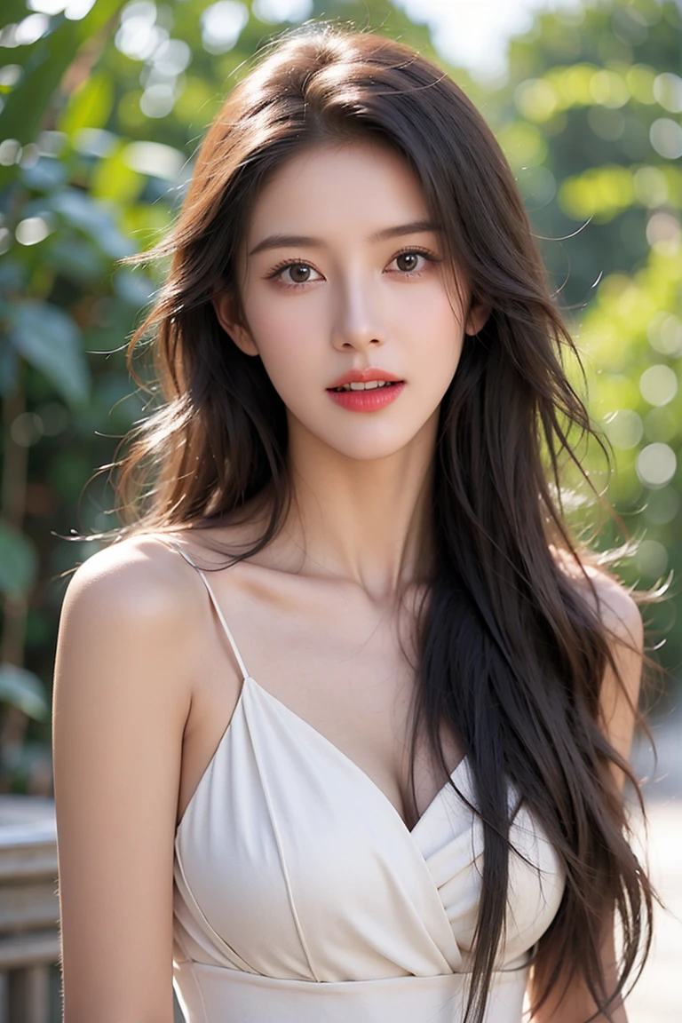 (((best quality))),(((ultra detailed))),(((masterpiece))),illustration,((1 beautiful girl,solo)),((slim,thin)),((small breasts,flat chest)),(shoulder length straight hair:1.2),summer afternoon,((unfinished concrete room,alluring,gray walls)),(strapless black lace bra:1.3),seductive,elegant,full bosom,fair skin,golden strands,delicate features,deep brown eyes,mischief,mystery,enchanting smile,vibrant red lips,serene beauty,self-assuredness,industrial ambiance,raw cement walls,exposed pipes,sexuality,allure,refined beauty,compelling visual narrative,seductive gaze,elegant posture,industrial backdrop,lasting impression,((from front,close-up of face))