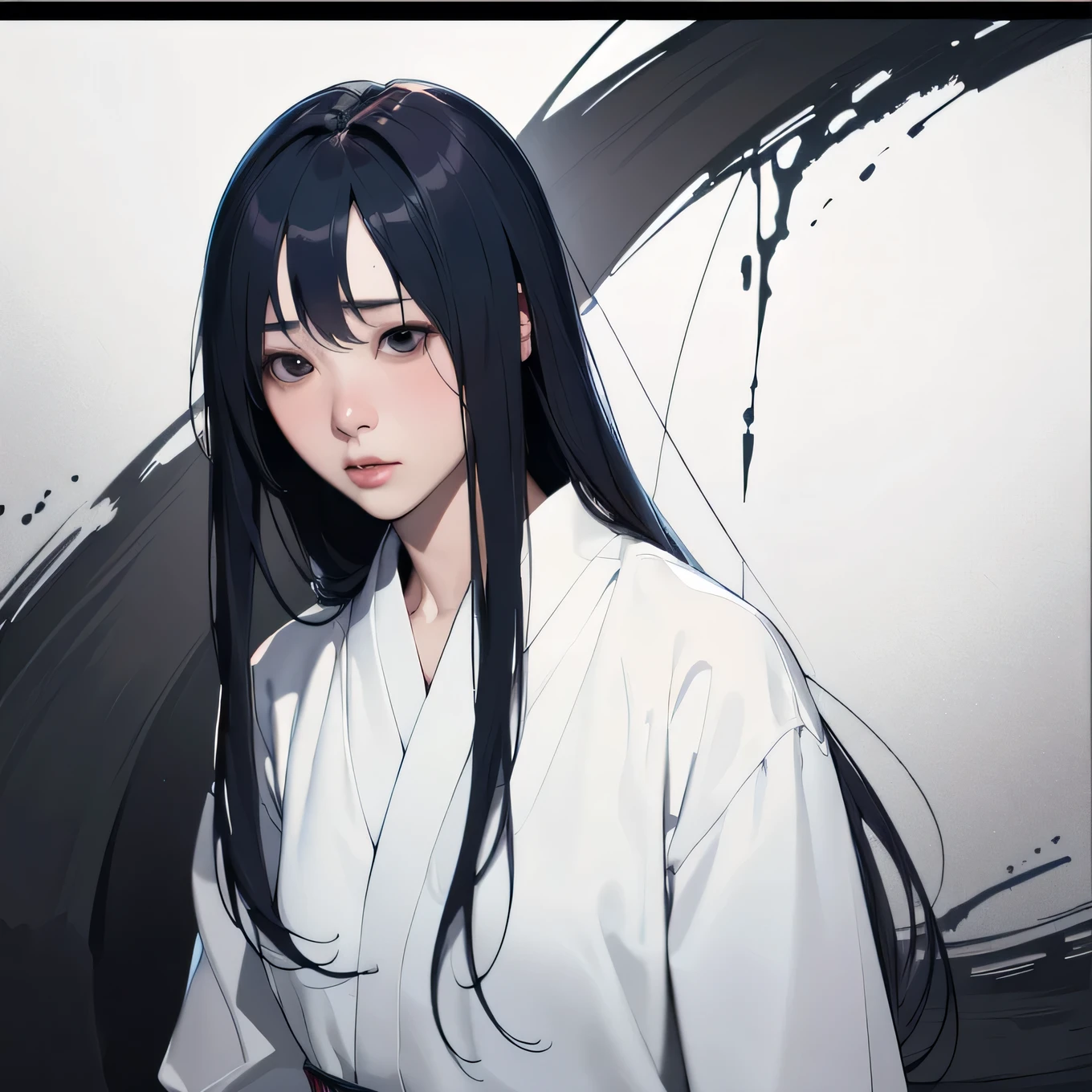 (masterpiece:1.3), (8k, realistic, RAW photo, top quality: 1.4), (1 Sadako), ((I can't see her face because of her bangs:1.3)), (realistic Face), BEAUTIFUL DETAILS, (realistic Skin), beautiful skin, ((delicate body)), ((pale skin:1.4)), ( small , small breasts:1.2), (gray areolas and nipples), absurd, charm, super high resolution , super real, very well detailed, golden ratio, ((cathode ray tube crawling out of the television screen)), Tatami room, ((dark room:1.2)), (steam:1.0), (( Showa era ))