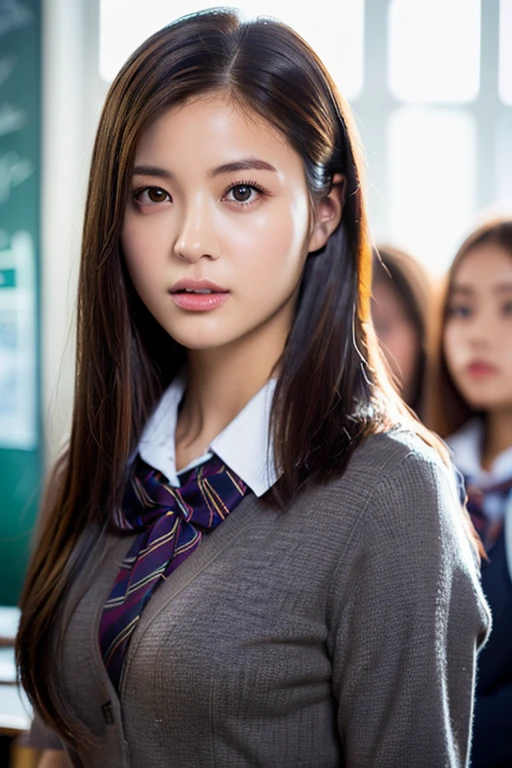 1 Girl, school girl, high school uniform, divine beauty, goddess beauty, extremely detailed CG unity 8k wallpaper, best quality, ultra-detailed, masterpiece, realistic, photo realistic, extremely detailed 1 cute girl, 20years old, (((skirt lift by myself))), (lifted by self), panties , panties focus, blush, parted lips, looking at viewer, (crowd of other students), (inside the school), short hair.