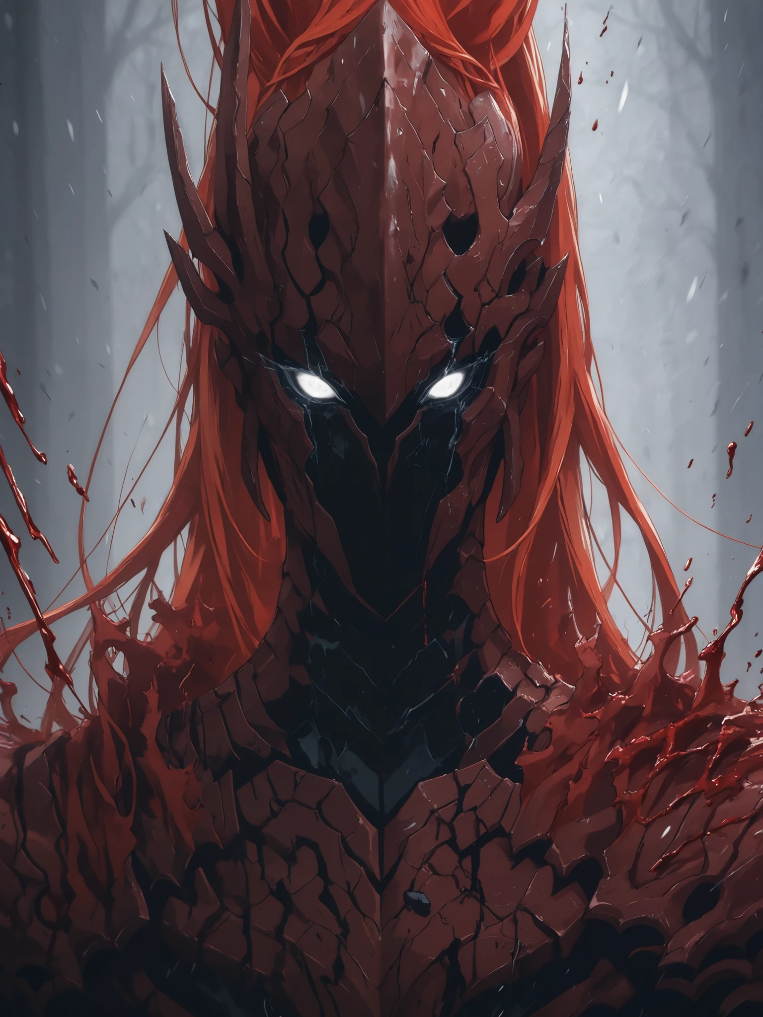 1 , blood_IGRIS, brilliant, white eyes, hull ,vertical facial cucatris