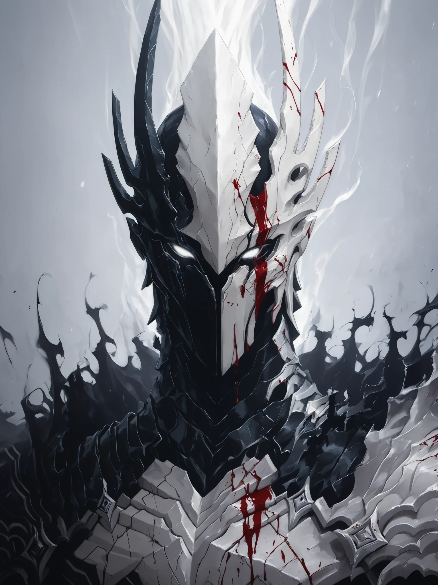 1 , blood_IGRIS, brilliant, white eyes, hull ,vertical facial cucatris,white line on the face