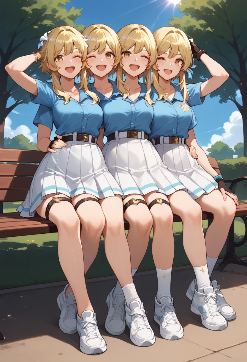 ((best quality, masterpiece:1.3, 8K)), (detailed), highly detailed face and skin texture, detailed eyes, park, pond, bench, full body, (slender body:1.1), (a group of girls:1.5), 25 years old, white skin, bright lips, scared, worried, embarrassed, long hair, (forehead:1.0), (jeans pants:1.2, skinny jeans:1.2, flares jeans:1.2, blue jeans:1.2), (wetting themself:2.5),
