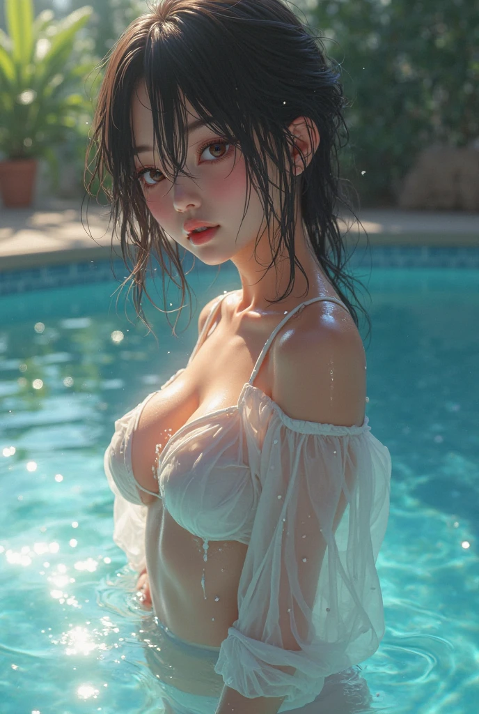 masterpiece of ExtremelyDetailed (ProfessionalPhoto of Stunning women:1.4) Looking at Sky, (((Downpour))), BraidHair with bun, (Joyful Expressions LifeLike Rendering), ((Extremely detailed beautiful face and eyes, ElaboratePupils with sparkling highlights)) BlushAhegao SmoothArmpit LiquidSoap WhiteBubbles (((WetHair))) BREAK (Acutance:0.85), PUNIPUNI (((AudreyHepburn))), Beltbra with Skinny panties, (Torrential Rain:1.4) (SparklingDrops:1.28) {Overflowing HUGE Underboob|Overflowing WaterDrops|Overflowing water}((({WetSkin|WetFace|WetHair}:1.37))), (SFW), HiddenHands, MotionBlur (BokeH:1.4), (no extra limbs), (no extra eyebrow), {Mystical Sight | ((Dazzling RainbowColor reflections and particles)) | ((Sky Looking Posing FullBody))|(((DynamicAngle)))}, FlowerHairpin, Full of flowers, Overflowing Flowers , (((Glowing body:1.37)))