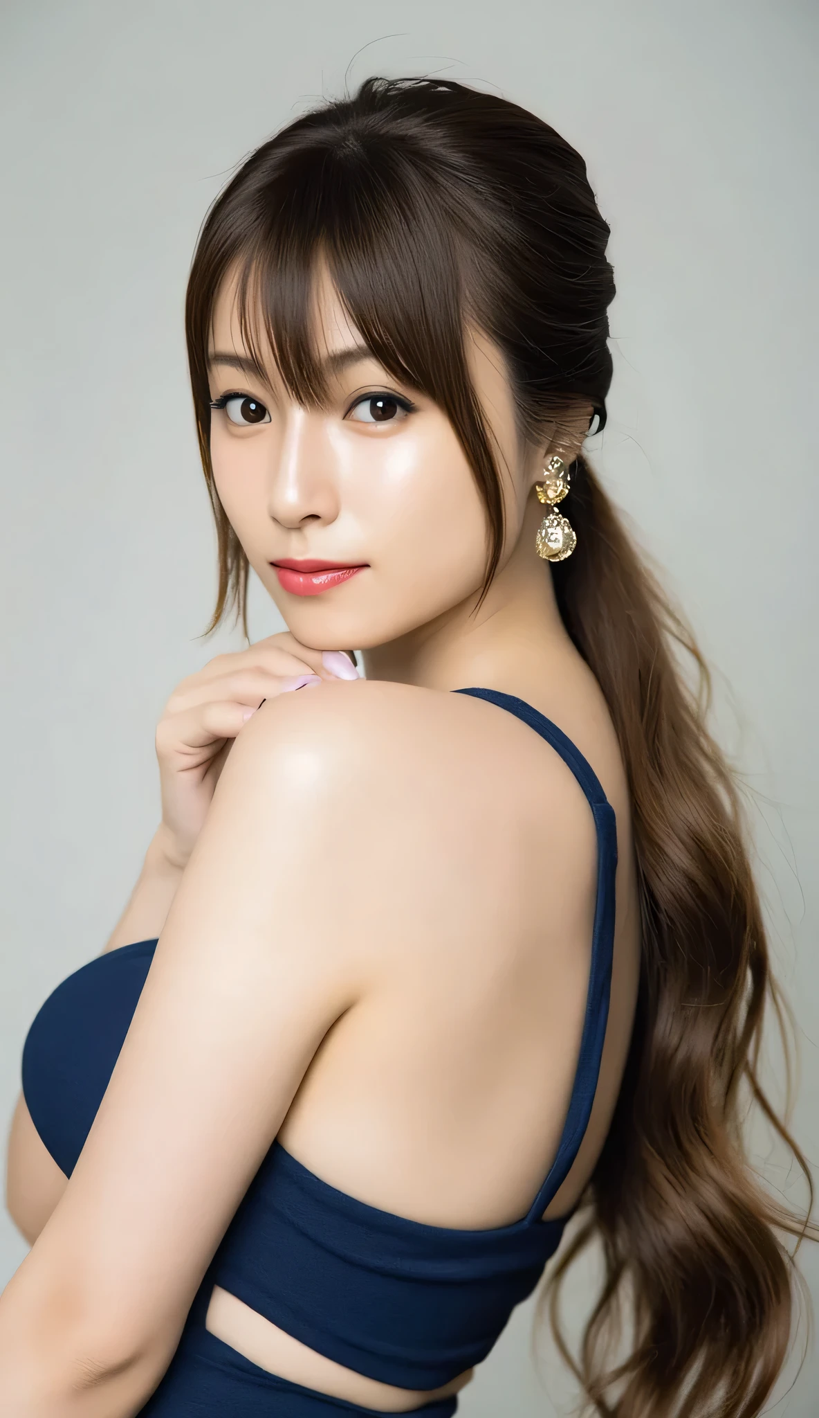 HD, 4K, 8k, 16k、1 woman、Ultra High Resolution、leaning back upper body、stretches her chest 、((anatomically correct))、camera angle from the front、(((front view)))、Beautiful Hair、accurate anatomy of a dark night、ultra HD hair、Ultra-high definそれion beauty face、輝くUltra High Resolution の美肌、 Ultra High Resolution の艶やかな唇、(full body photo:1.1)、Vintage Fashion、fashion model with split ends due to pubic hair、sensual、masterpiece、top quality、Bright Natural Lighting 、beautiful woman in silya room