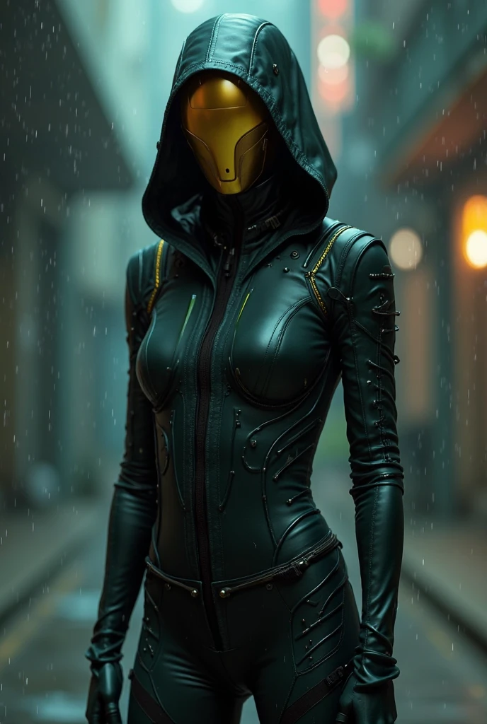 1  black woman ((full curvy body Portrait, serious)), masterpiece, best quality, ultra-detailed, solo, outdoors, (night), jungle, nature, (stars, moon) deadly, bug out bag  backpack, sleeping bag, camping stove, water bottle, mountain boots, gloves, black matrix catsuit, dark sunglasses flashlight, forest, rocks, river, wood, smoke, shadows, contrast, clear sky, analog style (look at viewer:1.2) (skin texture) (film grain:1.3), (warm hue, warm tone:1.2), close up, cinematic light, sidelighting, ultra high res, best shadow, RAW, full body, wearing a leaher face mask, with. Long , straight black hair, with Military tool belt around her waist, holding a machete , full clothed