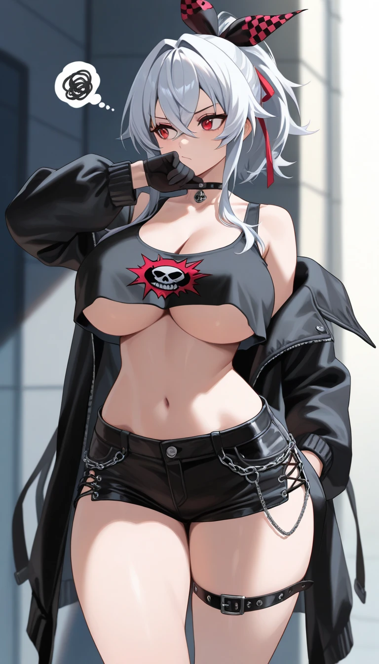 Kuki Shinobu Genshin Effect, worried expression,(blush:1),masterpiece, bestquality, 1girls, oversized breasts, bara, crop top, shorts jeans, choker, (Graffiti:1.5), color splashes, arm behind back, against wall, looking at the audience, bracelet, Thigh strap, Paint on the body, Head tilt, multicolored hair, water eyes, headset,tmasterpiece,Huge stacked breasts,The kinky exposed ,(Surreal breasttremely full breasts)),((Super large)),Big breasts Thin waist,(((Extremely large breasts))),seductiv,High detail,hyper qualit,high resolution,8K,8k smooth,(reality: 1.2),(Highly realistic, Ultra-realistic, photograph realistic),(Realism: 1.2),Solo,(Perfect feminine curveig breasts:2),(Huge breasts:2),(gigantic cleavage breasts:2),(Large breasts:2),(Bare tits:1.4),(chiseled abs : 1.1),Nice strong legs,,(Curvy:1.1),Narrow waist,(gigantic hip:1),(Thick thighs:1),(Thick legs:1),Muscular,(body builder:1.5)