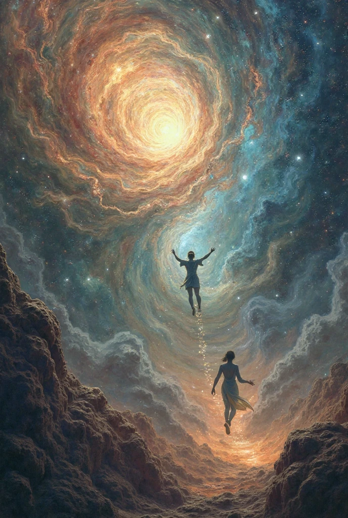 lucid dreams, out-of-body travel, astral plane, limbo, illusion of reality, sprites, luminous oil paints, painting in the style of Salvador Dali, surrealism, sharpness, high image quality, magic, photorealism, ultra-wide angle, depth of field, high detail, dynamic pose