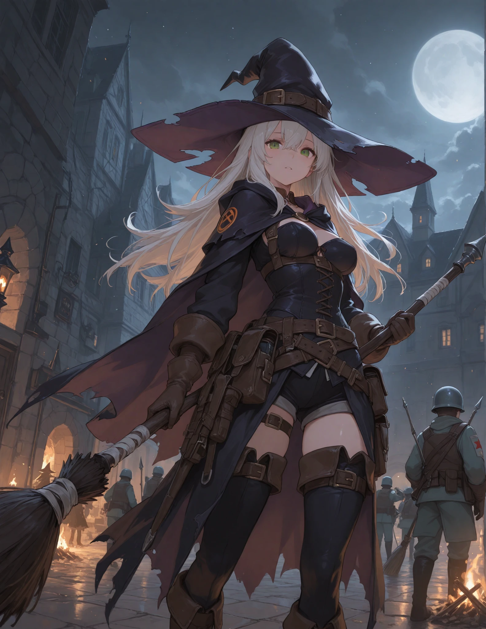 A group of  female medieval fantasy adventurers, (in tavern), various hair styles, harem, night, details face, short skirt, seducing, sleeveless, armor, multiple girls, witch, priestess