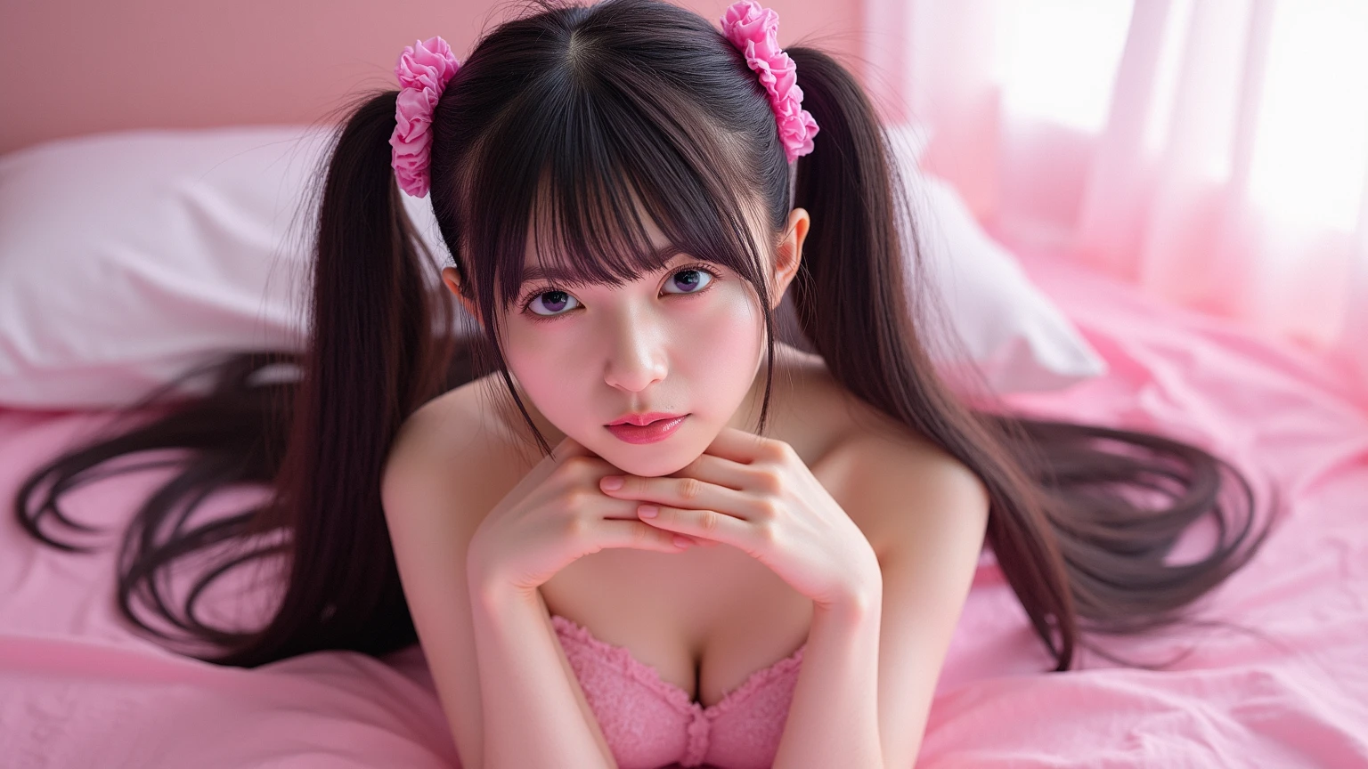 gp1, ((doing sex with a black man:1.5)), ((Best anatomy:1.2)), ((topless:1.3)), ((completely wearing pink and white polka dot pattern pleated skirt:1.5)), (completely pink and white short skirt:1.5)), ((Perfect 8-headed body:1.3)), ((extraordinary accurate anatomy:1.2)), ((Very accurate anatomy:1.2)), ((extraordinary well-proportioned body:1.2)), ((extraordinary beautiful body:1.2)), ((extraordinary sensational body:1.2)), ((extraordinary sensational pose:1.7)), ((slightly crab crotch:1.1)), ((slightly squatting down:1.2)), ((slightly legs wide open:1.1)), ((nsfw, spread pussy:1.4)), ((naked left thigh)), ((without bottoms)), ((without pants look:1.2)), ((without pants)), ((without trousers)), ((without panties:1.2)), ((completely naked:1.3)), ((completely nude:1.3)), ((completely nudist:1.3)),(Lolita:1.3),(Idol:1.6), (Lots of Skin:1.11), ((perfect skin)), Girl 17 years old, ((Cute:1.3)), ((Baby Face)), ((Smile:1.2)), (Slender Body), ((Pretty big breasts)), long hair, Black hair, Twin tails, 4K, High Resolution, ((Masterpiece:1.3)), ultra-definition, extremely detailed 8K, Top Quality, Head:1.3, ((Hasselblad Photo), Fine Skin, Focus), Soft Lighting, Dynamic Angle [:(Face Details:1.2):0.2], ((cleavage of the breast)), ((Rich cheeks)), (full body:1.05), ((extraordinary well-formed body:1.2)), ((extraordinary well-formed right nipple:1.1)), ((extraordinary well-formed left nipple:1.1)), ((perfect body:1.2)), ((perfect right nipple:1.1)), ((perfect left nipple:1.1)), dynamic pose, ((pussy:1.3)), ((perfect Vaginal object insertion:1.1)), ((Do not hide the joint)), uncensored, ((1boy)), perfect 1penis, wet, sweaty, ((both feet are on the ground:1.07)), ((put your one hand on the penis behind your leg:1.1)), ((ecstacy:1.5)), ((orgasm:1.5)), ((exposed vagina:1.2)),((both feet are on the ground:1.4)),