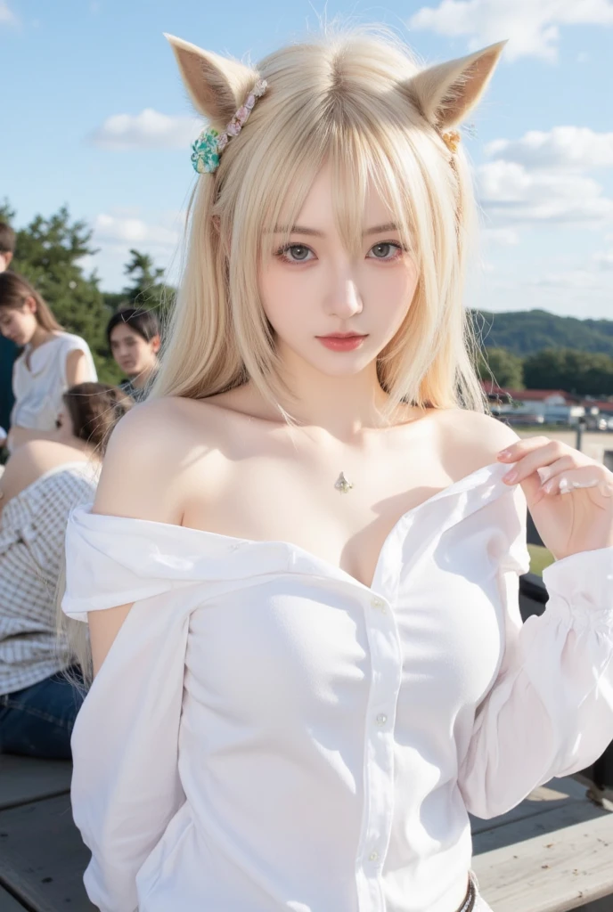 (Cowboy Shot:1.3),( Masterpiece, Highest quality), 98k, ((Perfect Anatomy:1.2)),Beautiful Japanese Women, Succubus,(One person:1.3), 20-year-old, Small face,(Cute face:1.2),Smiling, Larger breasts, ,Beautiful and detailed eyes, Evenly spaced eyes 1.2, long platinum blonde hair,(Random Hairstyles), (Highly detailed face and skin texture), Beautiful face in golden proportions,White skin,(secretary:1.2),Random sexy poses、(Expose the valley:1.3),(Exposing your thighs:1.2),Gal Makeup
