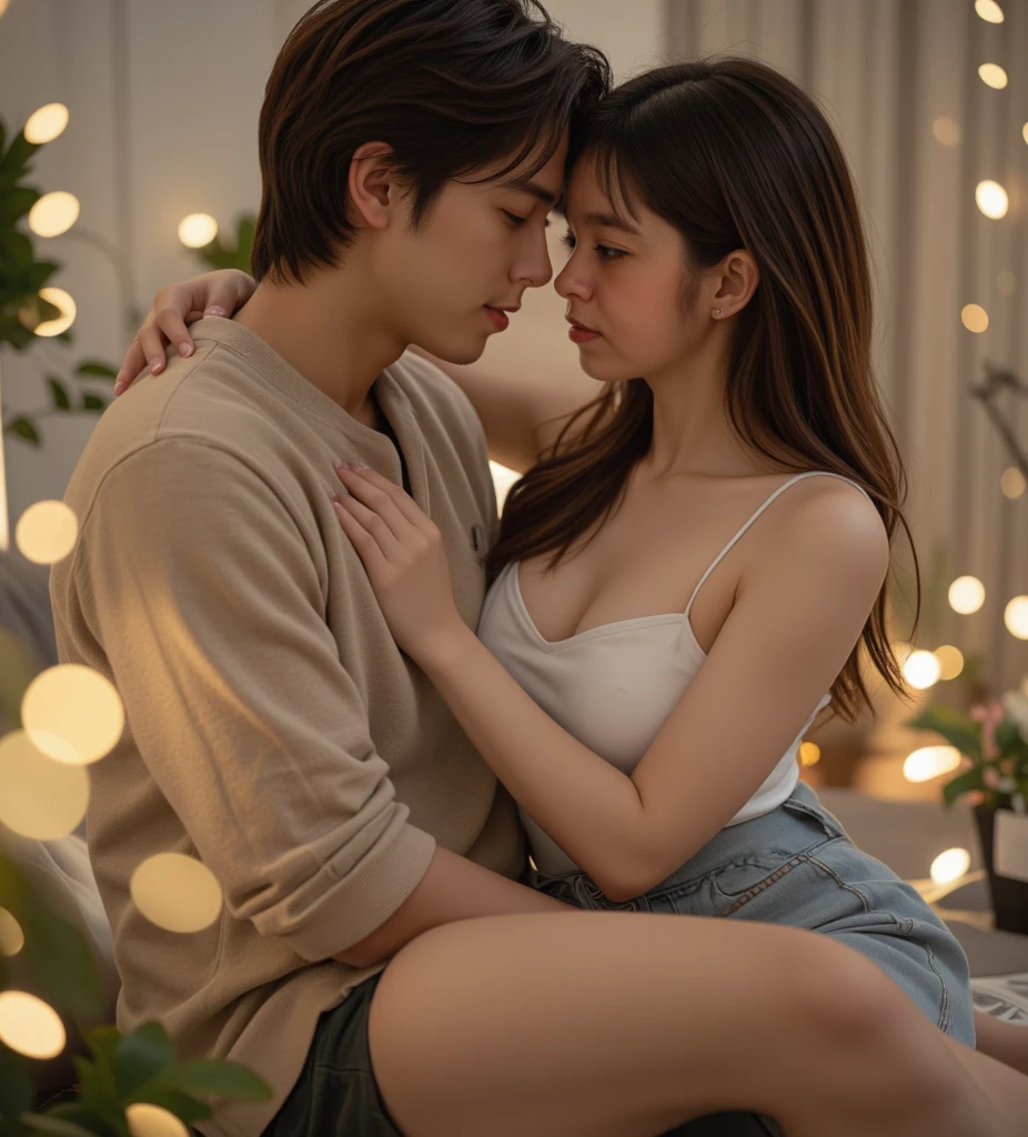 NSFW,(One Man and One Woman), masterpiece, highest quality, NSFW, Super detailed, very detailed, 4K, (8K), highest quality, Beautiful 3, genuineistic, genuine, whole body, man and woman having sex, ((look away)), ((Raped by two men)),((Raped by two men)),((two men hugging)), whole body focus, in the train, pretty girl, ((Pull up your uniform and show your nipples)), (white liquid splatters on thighs), (chestに大量の白い液体が溜まる), beautiful eyes, pink skin, slim, short hair, ((girl is scared and cries)), ((when you lift up your skirt, I can see white panties)),(((Man caresses woman'chest))),man spreads woman'Touching S'S legs and her panties.