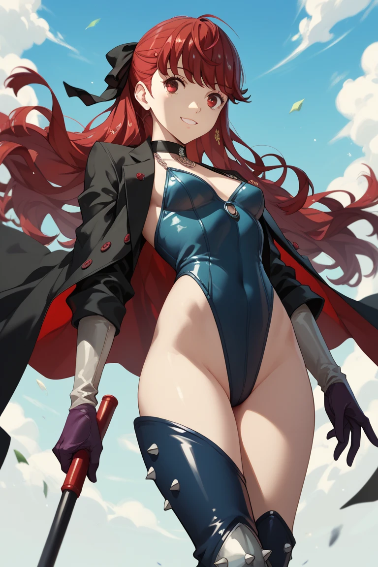 ultra-detailed, Explicit, Beautiful body, Beautiful Nose, Beautiful character design, perfect eyes, perfect face, ultra highres, 4K, beautiful legs, perfect legs, Nice hands, Perfect hand, Masterpiece, Best Quality, Highly detailed, illustration, absurdres, street fighter, doll suit, shadaloo doll, dollsuit, expressionless, blank eyes, looking at viewer, red gloves, emotionless, black latex, corrution, mind control, female combatant, full body, hypnotized, unhappy trance, full body suit, ribbed bodysuit, both arms at side, obey, perfect female body, extremely glossy latex, hypnosis, hypnoLora, empty eyes, Mind control device, poses, submissive_pose, Slave, hat, necktie, standing, standing up straight, Standing at attention, hat, yellow necktie, belt, latex, ribbed bodysuit, thighhighs, garter belt, Fighting Stance, extending the right arm from the shoulder into the air with a straightened hand, military, thigh boots, solo, blood on shirt, blood on hand, blood on clothes, blood on face, blood, blood on arm, blood on cheek, blood on leg, elizaveta, Elizaveta Fomina, Madan no Ou to Vanadis, heterochromia, yellow eyes, blue eyes, hair ornament, very long hair, pink hair, large breast